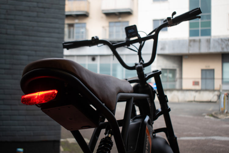 Bright LED rear light on the Colorway BK29 electric bike for added safety and visibility during night rides