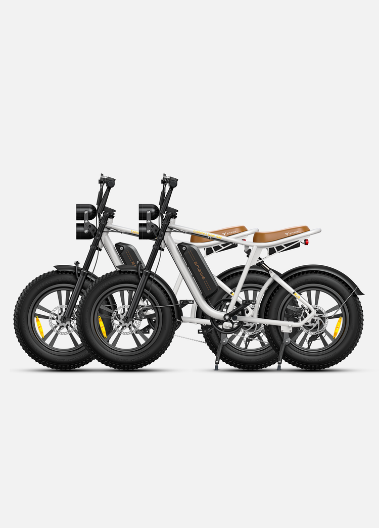 Engwe M20 dual-battery electric bike for long distance riding and rugged terrain white