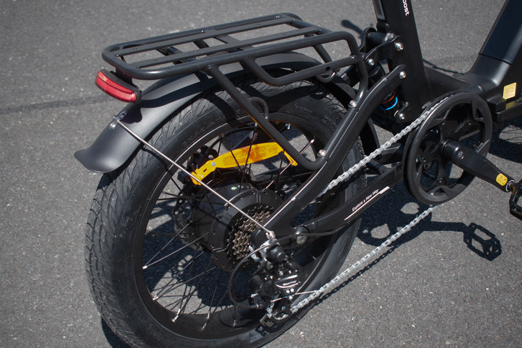 Steel rear carrier rack on Engwe L20 3.0 Boost for carrying cargo