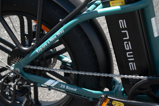 48V 13Ah lithium-ion battery installed on Engwe L20 Boost frame