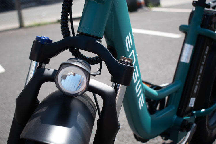 Bright front headlight for visibility and safety on Engwe L20 Boost