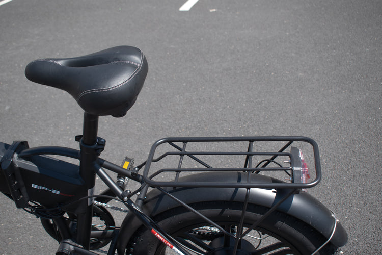 Steel rear carrier rack on ENGWE EP-2 Boost for extra cargo capacity
