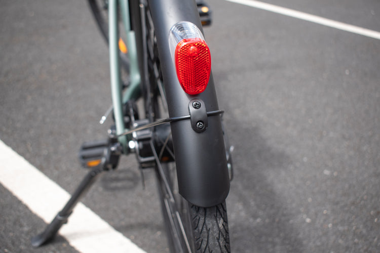 Hydraulic brakes and 700c road tires on a premium e-bike