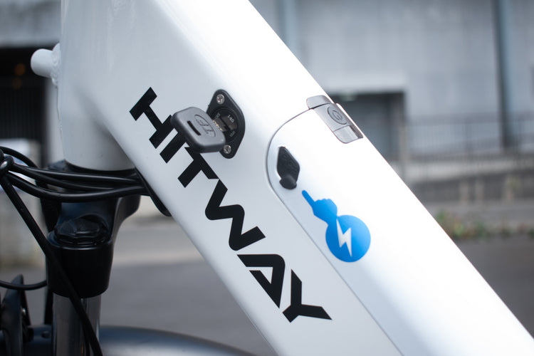 Hitway BK18 removable lithium-ion battery on frame