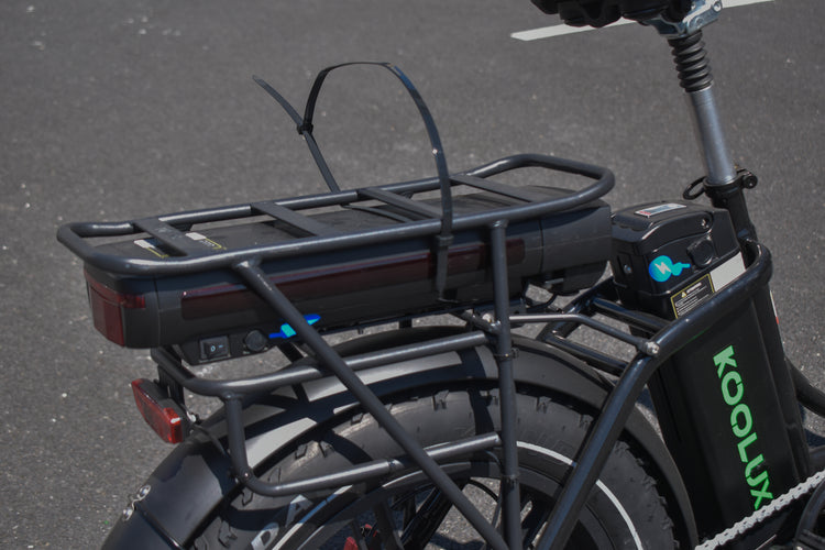Rear cargo carrier with dual battery system – long-range electric bike