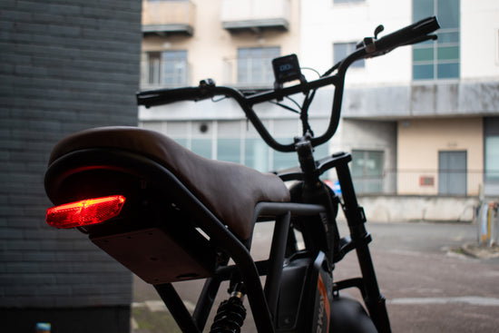 Bright LED rear light on the Colorway BK29 electric bike for added safety and visibility during night rides