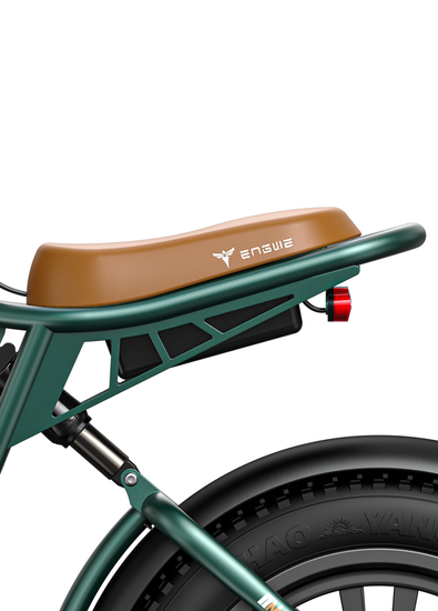 Engwe M20 dual-battery electric bike for long distance riding and rugged terrain comfortable seat