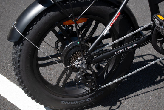 Shimano 7-speed gear system on ENGWE EP-2 Boost electric bike - chaoyang fat tyre / tire

